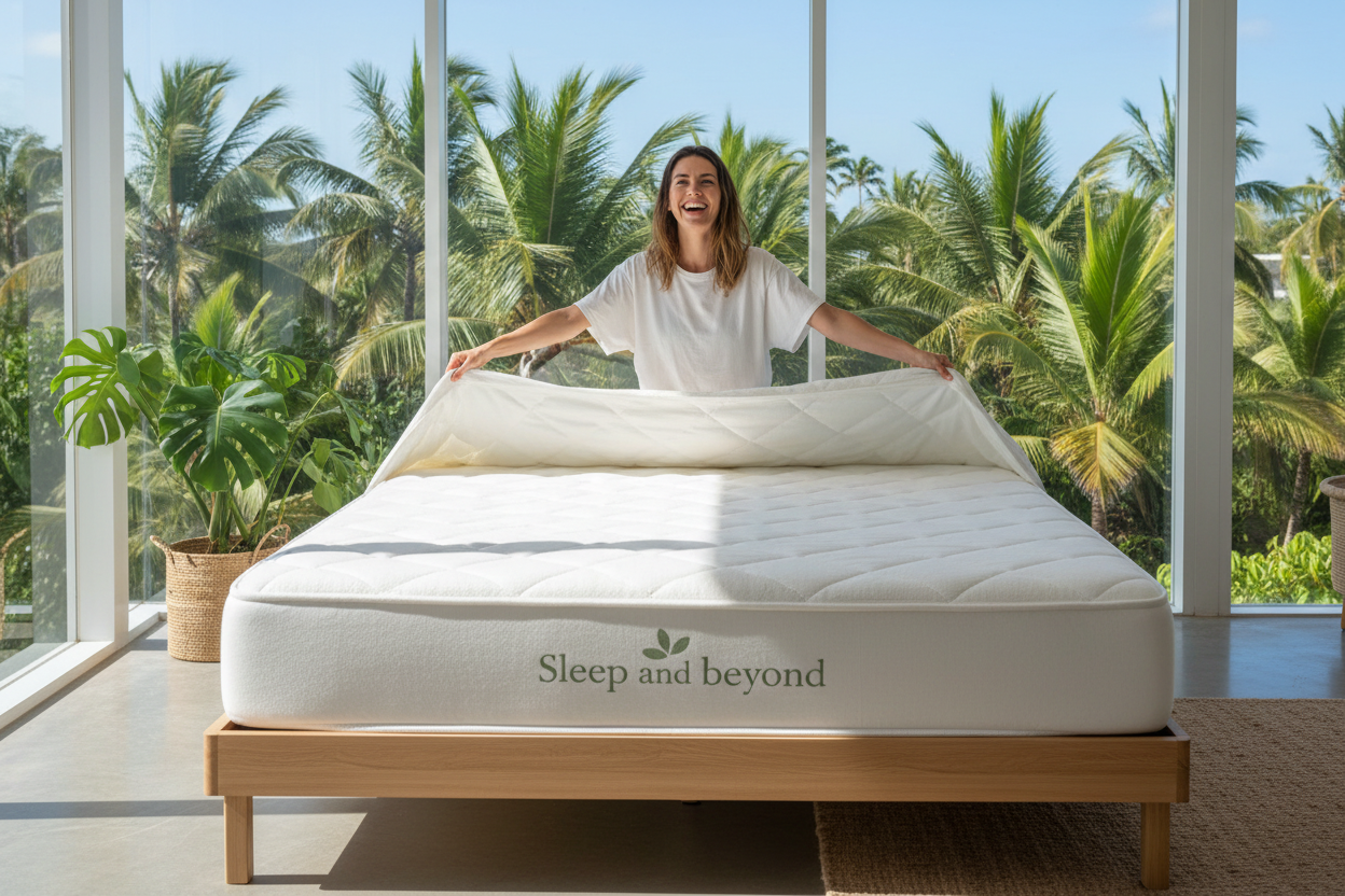 Mattress Encasement being put on Organic Mattress _Canada