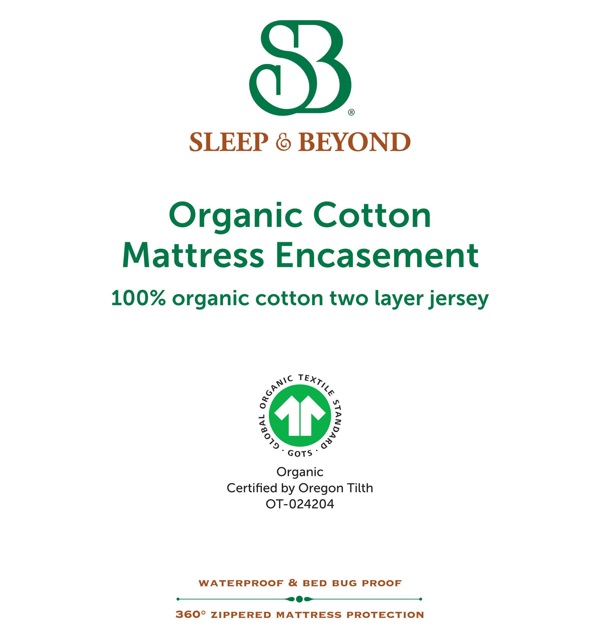 Organic Cotton Waterproof Mattress Encasement