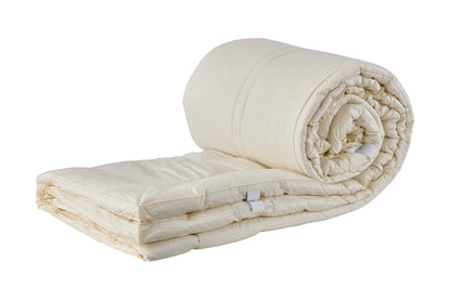 Natural wool Mattress topper on white background 